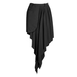 [EAM]  Half-body Skirt Gray Pleated Irregular Two Pieces Suit New Lapel Long Sleeve Loose Women Fashion Spring Autumn 2022 1X728