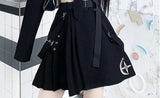 Spring Large Size Streetwear Two-Piece Skirt Spring Plus Size 4XL Punk Chain Ribbon Skirts Women 2 Piece Suit For Female