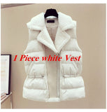 Winter New Warm Sweater 3 piece set Women Korean Fashion Sweet Heart-shaped beaded Sweater +Lamb wool vest +Pants Suits