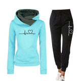 Casual Two Piece Outfits Pullovers Hoodies Jogger Pants Sets Spring Autumn Tracksuit Woman Fleece Suit 2021 Sweatsuits for Women
