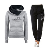 Casual Two Piece Outfits Pullovers Hoodies Jogger Pants Sets Spring Autumn Tracksuit Woman Fleece Suit 2021 Sweatsuits for Women