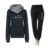 Casual Two Piece Outfits Pullovers Hoodies Jogger Pants Sets Spring Autumn Tracksuit Woman Fleece Suit 2021 Sweatsuits for Women