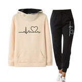 Casual Two Piece Outfits Pullovers Hoodies Jogger Pants Sets Spring Autumn Tracksuit Woman Fleece Suit 2021 Sweatsuits for Women