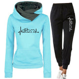 Casual Two Piece Outfits Pullovers Hoodies Jogger Pants Sets Spring Autumn Tracksuit Woman Fleece Suit 2021 Sweatsuits for Women