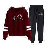 Casual Two Piece Outfits Pullovers Hoodies Jogger Pants Sets Spring Autumn Tracksuit Woman Fleece Suit 2021 Sweatsuits for Women