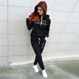 Casual Two Piece Outfits Pullovers Hoodies Jogger Pants Sets Spring Autumn Tracksuit Woman Fleece Suit 2021 Sweatsuits for Women