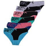 FUNCILAC Woman Underwear Women's Panties Sexy Cotton Lace Briefs Ladies Knickers Intimates Lingerie for Women (6pcs/)
